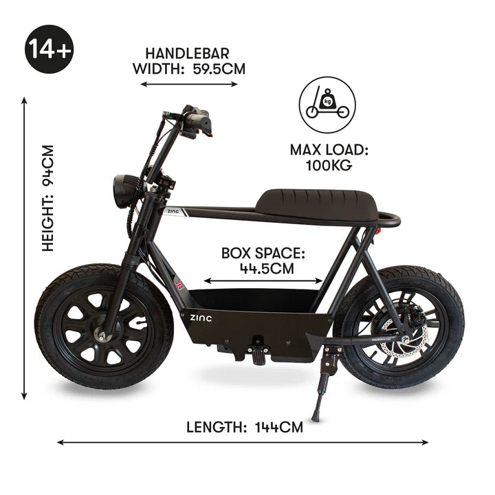 Zinc Sprintr 350W Fat Tyre Electric Seated Scooter – E-Dash Mobility