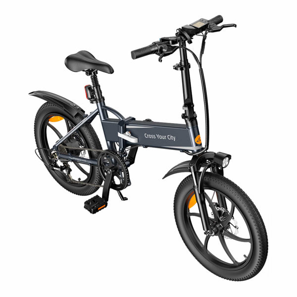 ADO A20+ Hybrid Electric Bike In Grey (45 Degree Angle)