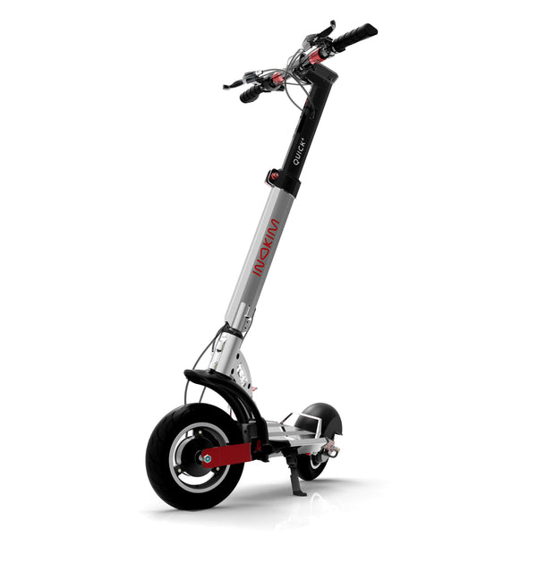 Inokim Quick 4 Super electric scooter turned and using the kickstand